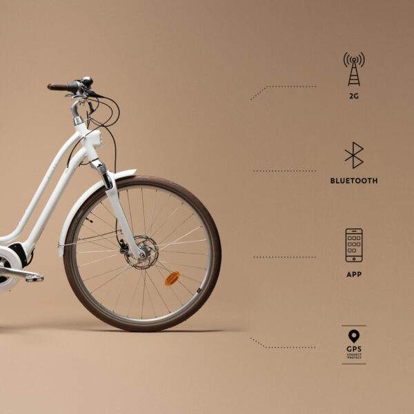 VÉLO DE VILLE ÉLECTRIQUE CONNECTÉ ELOPS 920 E CONNECT LF BLANC – Image 2