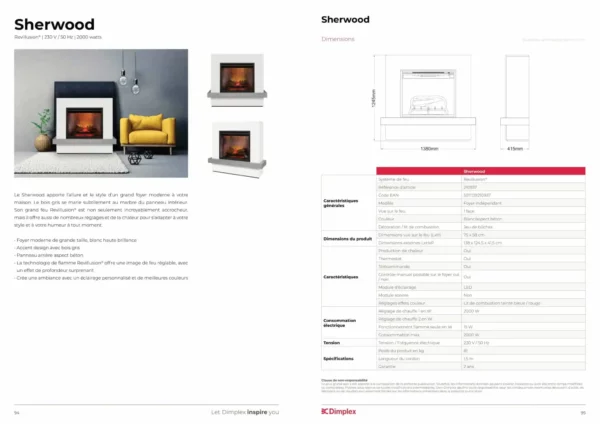 CHEMINÉE ÉLECTRIQUE SHERWOOD – DIMPLEX – Image 2