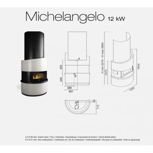 Cheminée a granules ventilé – EVACALOR Michelangelo 12 kw – Image 7