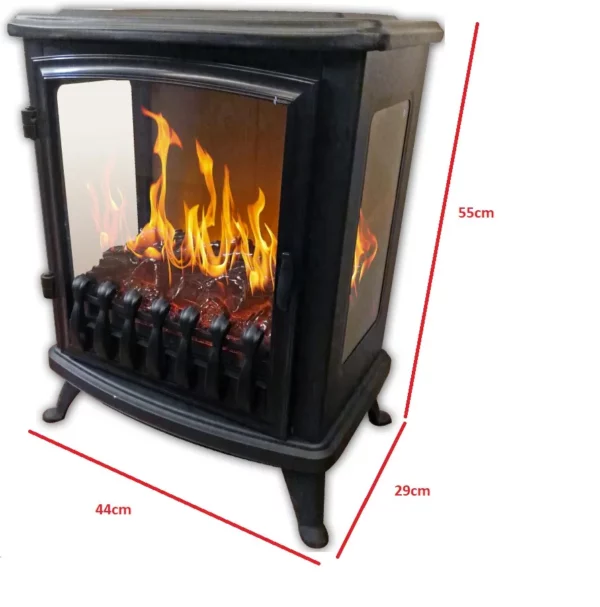 FOYER ÉLECTRIQUE FIRE GLASS – AVEC FLAMME 3D – BLANC – Image 4