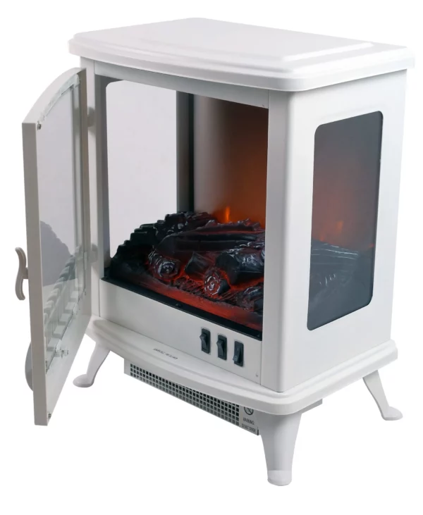 FOYER ÉLECTRIQUE FIRE GLASS – AVEC FLAMME 3D – BLANC – Image 10
