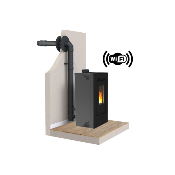 PACK Poêle à granulés C12C FIREMATIC + Kit ventouse Dinak + Module Wifi – Image 2