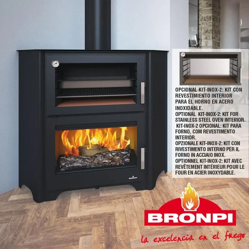 Poêle à bois avec four – BRONPI Murano – R 14 kW – Image 2