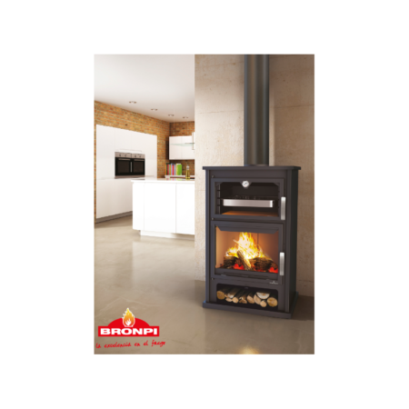 Poêle à bois avec four – BRONPI Suiza Inox 14 kW