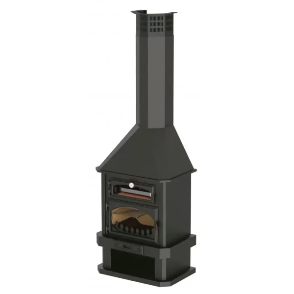 Poêle à bois cheminée avec four – BRONPI Ebro 14 KW – Image 3