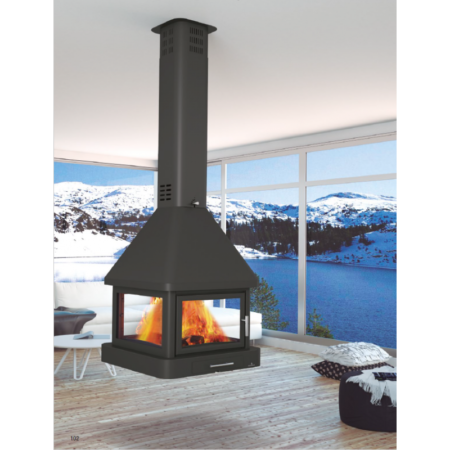 Poêle à bois cheminée suspendue – BRONPI Huelva – C 16 kW