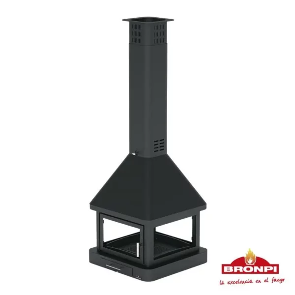 Poêle à bois cheminée suspendue – BRONPI Huelva – C 16 kW – Image 3