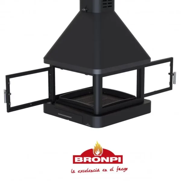 Poêle à bois cheminée suspendue – BRONPI Huelva – C 16 kW – Image 6