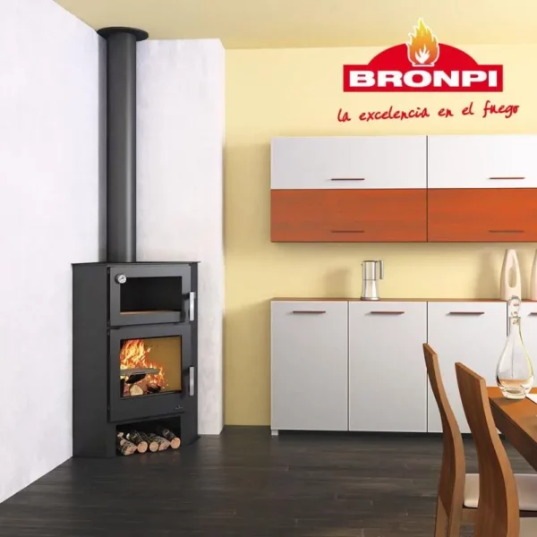 Poêle à bois d’angle avec four – BRONPI Lerma – H 9 kW – Image 3