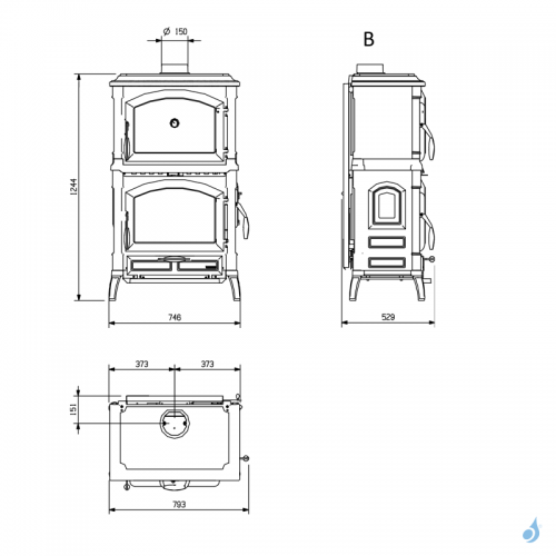 Poêle à Bois Isotta Forno 11kW – Image 6