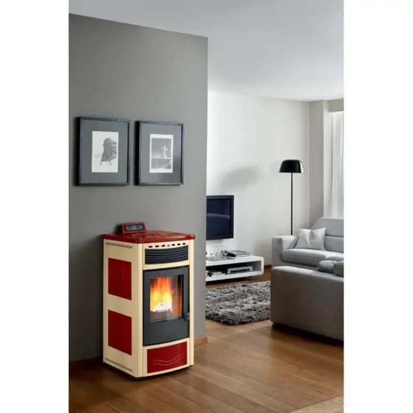 Poêle à granules ventilé céramique – ORIGINE PH Maia Bicolore 14 kW – Image 6