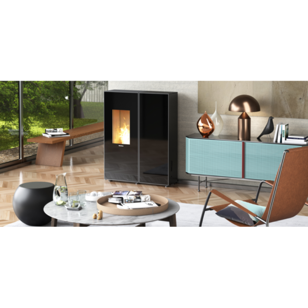 Poêle à granulés ventilé étanche extra-plat canalisable – EXTRAFLAME Sharon Plus CX Crystal 11 kW – Image 5