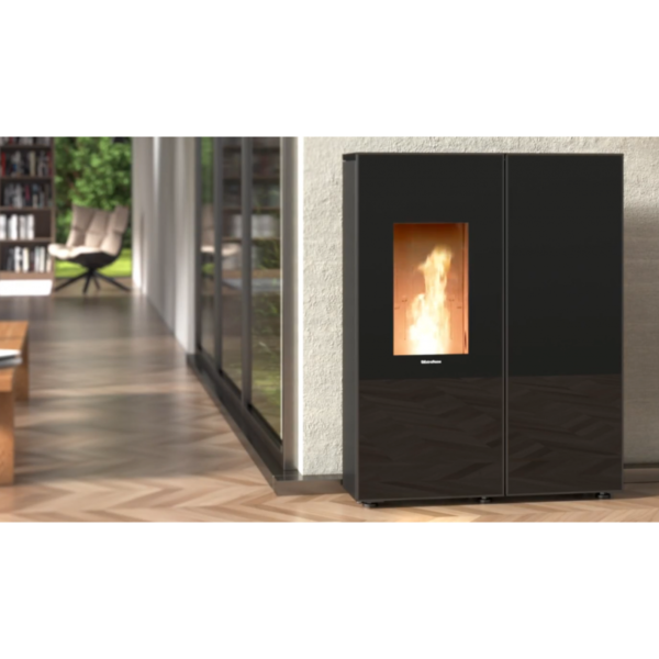 Poêle à granulés ventilé étanche extra-plat canalisable – EXTRAFLAME Sharon Plus CX Crystal 11 kW – Image 6