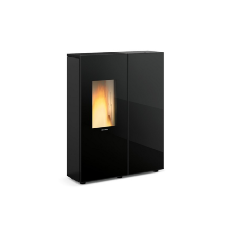Poêle à granulés ventilé étanche extra-plat canalisable – EXTRAFLAME Sharon Plus CX Crystal 11 kW