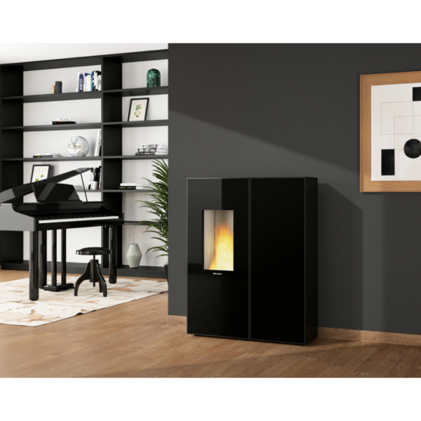 Poêle à granulés ventilé étanche extra-plat canalisable – EXTRAFLAME Sharon Plus CX Crystal 11 kW – Image 8