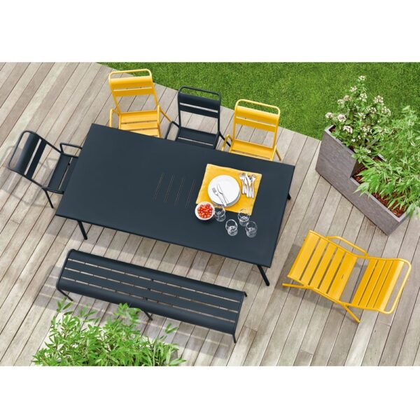 Banc Fermob Monceau XL acier l160 cm carbone – Image 3