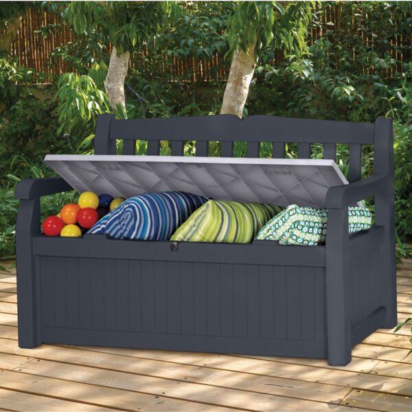 Coffre-Banc de jardin résine Keter Bogota 265L gris – Image 2
