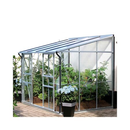 Serre adossée en verre trempé Melissa alu 4,90 m² + embase - Lams