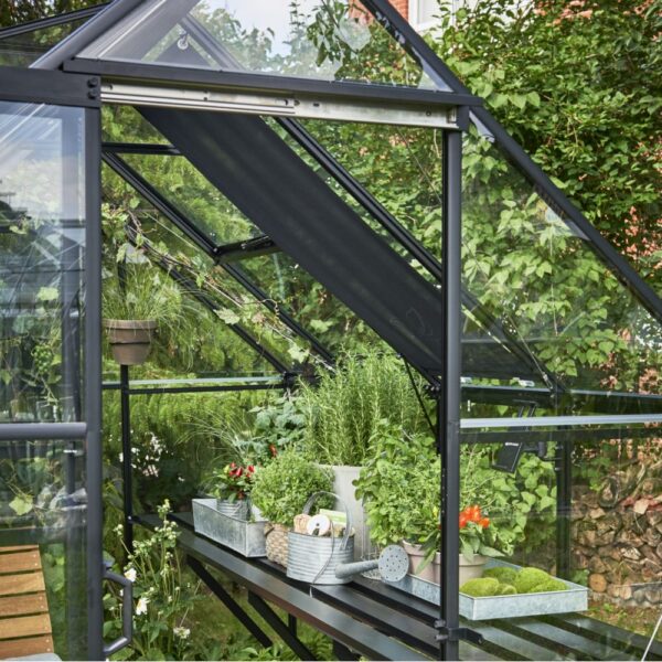 Serre en verre trempé Qube noir 6.40 m² + embase - Halls – Image 12