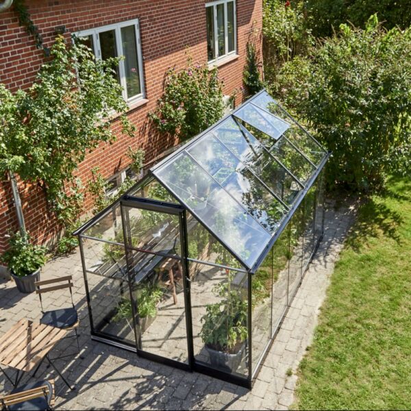 Serre en verre trempé Qube noir 6.40 m² + embase - Halls – Image 3