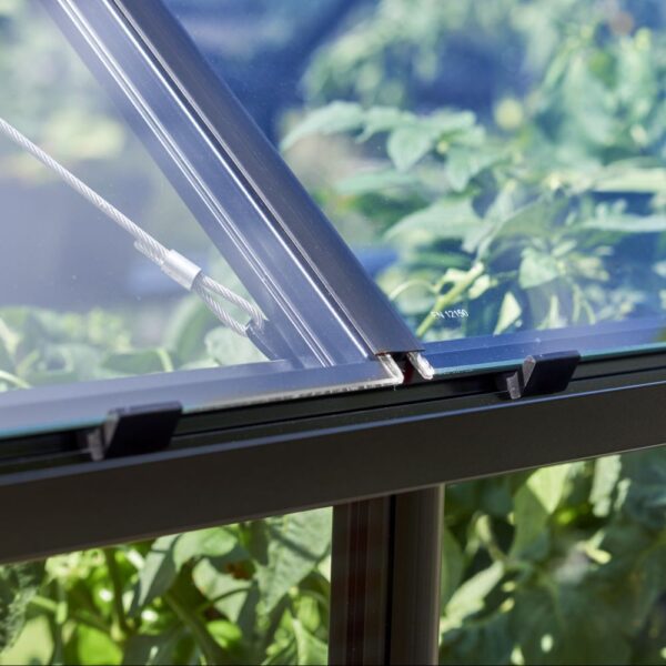 Serre en verre trempé Qube noir 6.40 m² + embase - Halls – Image 20