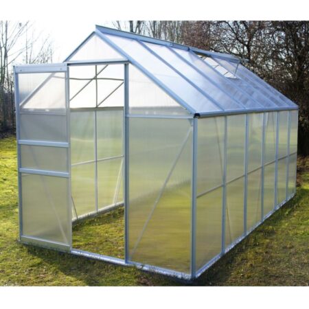 Serre polycarbonate Diamant grise 7.20 m² + base - Châlet-Jardin