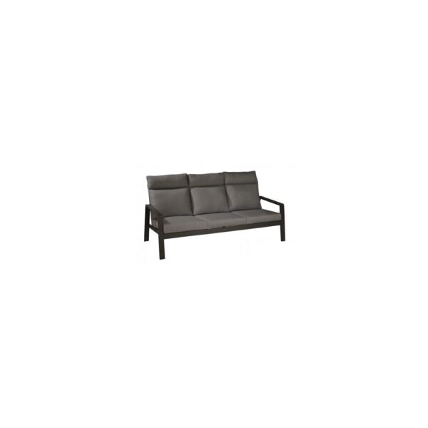 Canapé de jardin noir 3 places aluminium gris - Proloisirs