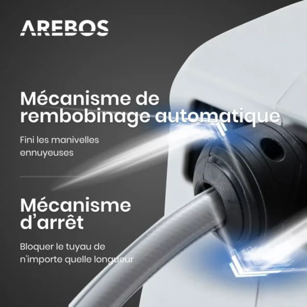 AREBOS Enrouleur de tuyau d'arrosage automatique de 30 m – Image 4
