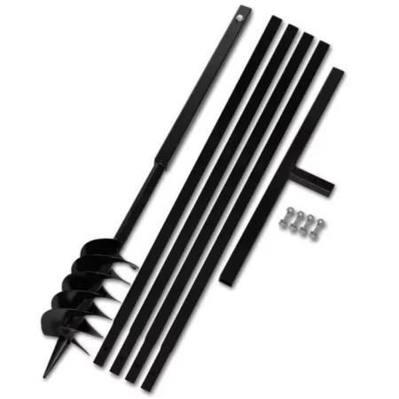 Fdit Tarière de sol avec manche 120 mm et tube d'extension 5 m AcierFDI7063373566583
