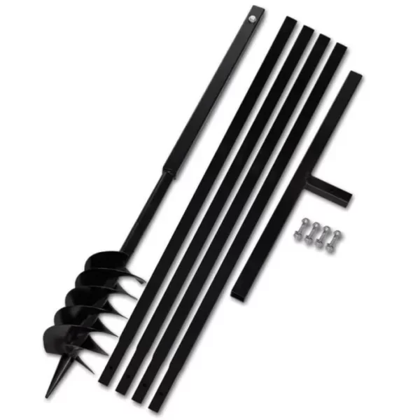 Fdit Tarière de sol avec manche 120 mm et tube d'extension 5 m AcierFDI7063373566583