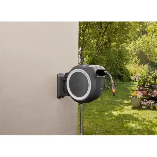 GARDENA Dévidoir automatique mural RollUp® M/L liseret blanc – Longueur 25m – Ø13mm – Kit complet – Garantie 5 ans (18622-20) – Image 3