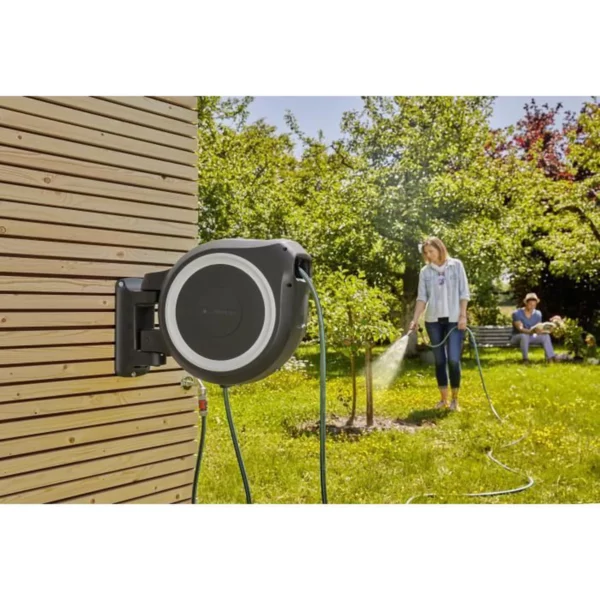 GARDENA Dévidoir automatique mural RollUp® L liseret blanc – Longueur 30m – Ø13mm – Kit complet – Garantie 5 ans (18627-20) – Image 6