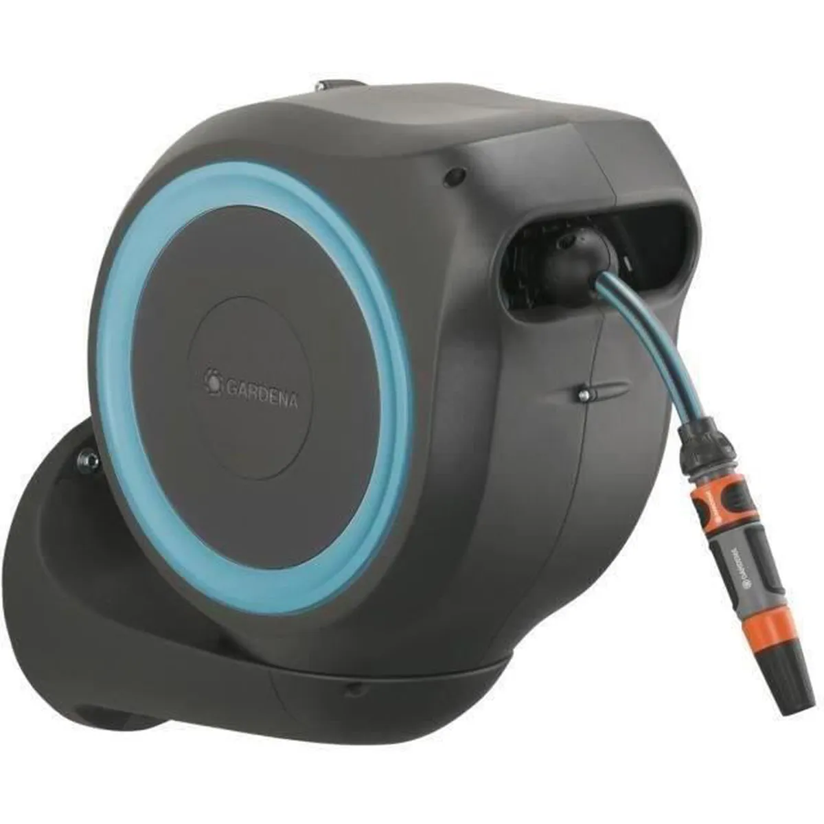 GARDENA Dévidoir automatique mural RollUp® S liseret bleu – Longueur 15m – Ø11mm – Kit complet – Garantie 5 ans (18600-20) – Image 2