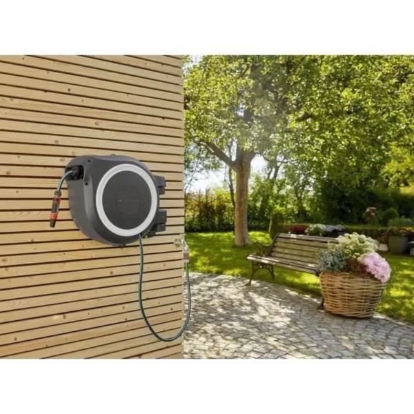 GARDENA Dévidoir automatique mural RollUp® XL liseret blanc – Longueur 35m – Ø13mm – Kit complet – Garantie 5 ans (18632-20) – Image 6