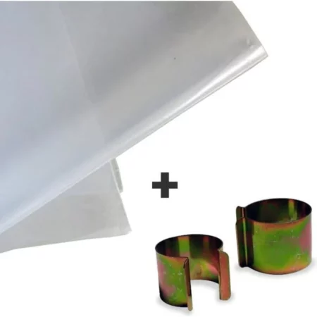 Pack Bâche Serre 48m2 Prêt à l'emploi (1 bâche serre très résistante + 20 clips de fixation)