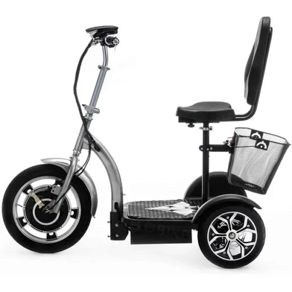 VELECO Scooter électrique 3 Roues 750W Mobylette Senior Handicapé (Argent) – Image 3