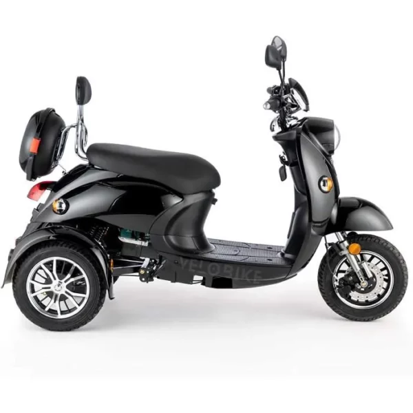VELECO ZT63 Scooter électrique 3 roues Style rétro Senior Handicapé e-scooter 60V 650W NOIR – Image 3