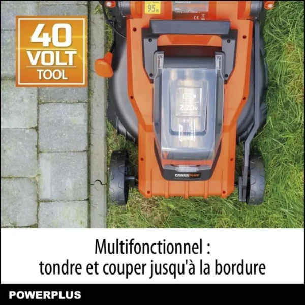 Powerplus Dual Power Tondeuse Gazon Batterie POWDPGLWS2 - Tondeuse à Gazon de 40 V, 420 mm Ø, Batterie et Chargeur inclus – Image 2