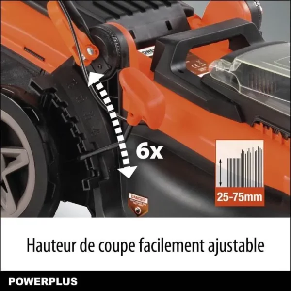 Powerplus Dual Power Tondeuse Gazon Batterie POWDPGLWS2 - Tondeuse à Gazon de 40 V, 420 mm Ø, Batterie et Chargeur inclus – Image 3
