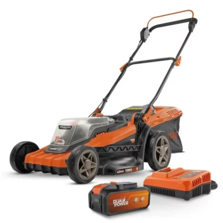 Powerplus Dual Power Tondeuse Gazon Batterie POWDPGLWS2 - Tondeuse à Gazon de 40 V, 420 mm Ø, Batterie et Chargeur inclus