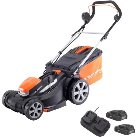Yard Force Tondeuse à Gazon Rotative Sans Fil 40V et 40cm avec 2 Batteries et Chargeur Rapide - LM C40A
